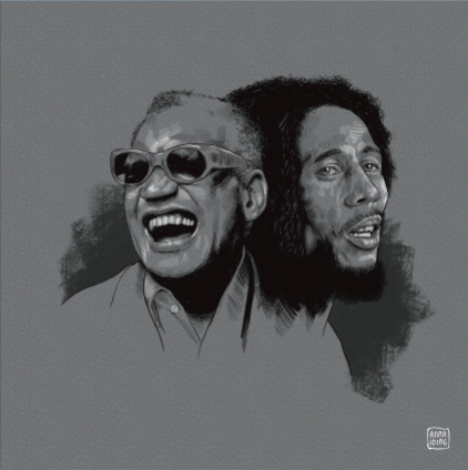 Ray Charles and Bob Marley